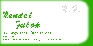 mendel fulop business card
